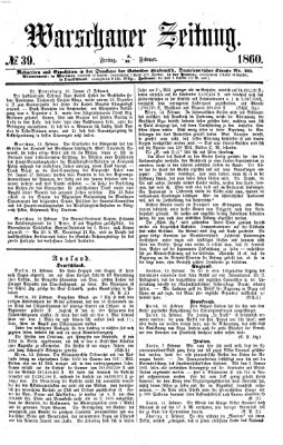 Warschauer Zeitung Freitag 17. Februar 1860