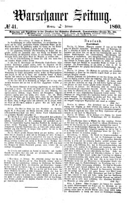 Warschauer Zeitung Montag 20. Februar 1860