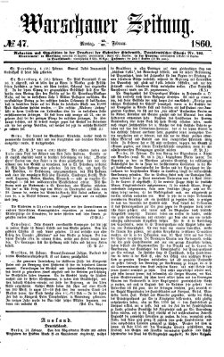 Warschauer Zeitung Montag 27. Februar 1860