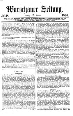 Warschauer Zeitung Dienstag 28. Februar 1860