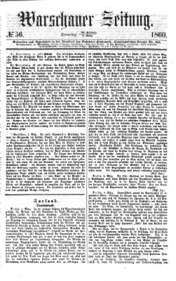 Warschauer Zeitung Donnerstag 8. März 1860