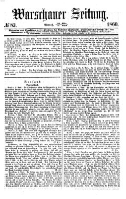 Warschauer Zeitung Mittwoch 11. April 1860