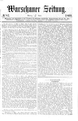 Warschauer Zeitung Montag 16. April 1860