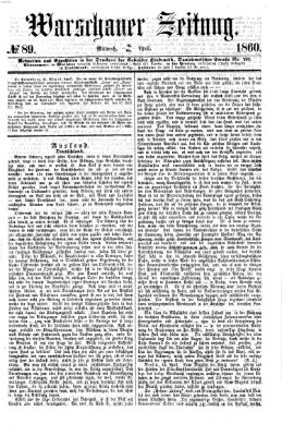 Warschauer Zeitung Mittwoch 18. April 1860