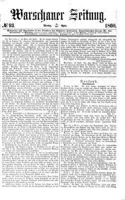 Warschauer Zeitung Montag 23. April 1860