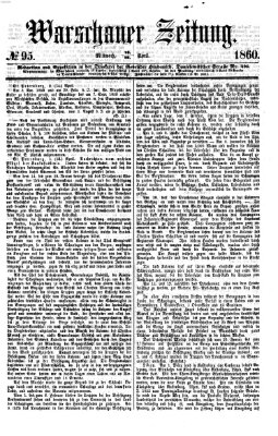 Warschauer Zeitung Mittwoch 25. April 1860