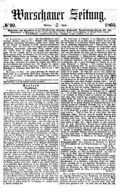 Warschauer Zeitung Montag 30. April 1860