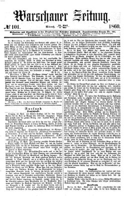 Warschauer Zeitung Mittwoch 2. Mai 1860