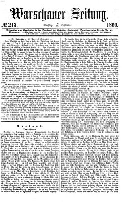 Warschauer Zeitung Dienstag 18. September 1860