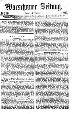 Warschauer Zeitung Freitag 21. September 1860