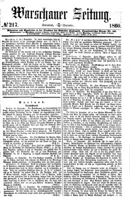 Warschauer Zeitung Samstag 22. September 1860