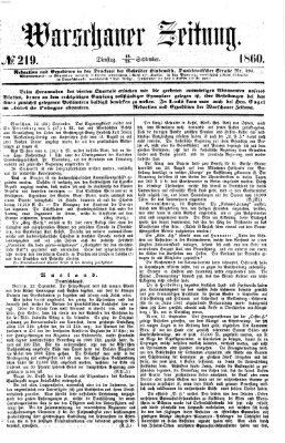 Warschauer Zeitung Dienstag 25. September 1860