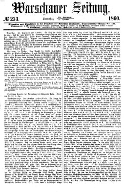 Warschauer Zeitung Donnerstag 11. Oktober 1860