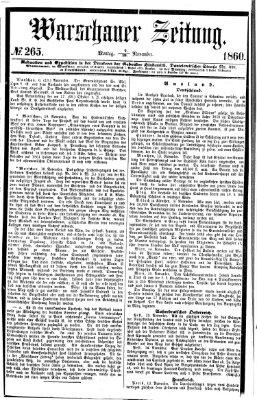 Warschauer Zeitung Montag 19. November 1860