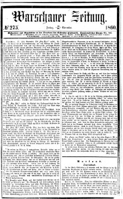 Warschauer Zeitung Freitag 30. November 1860