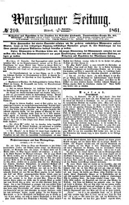 Warschauer Zeitung Mittwoch 18. September 1861