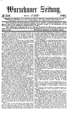 Warschauer Zeitung Mittwoch 25. September 1861