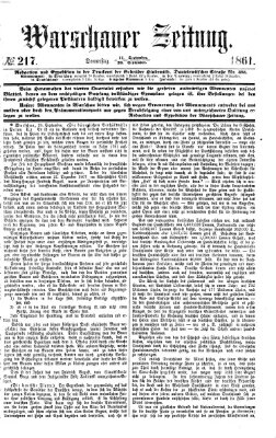 Warschauer Zeitung Donnerstag 26. September 1861