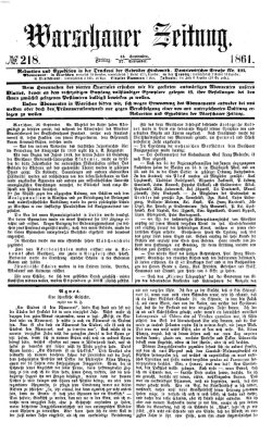 Warschauer Zeitung Freitag 27. September 1861