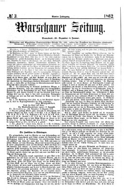 Warschauer Zeitung Samstag 4. Januar 1862