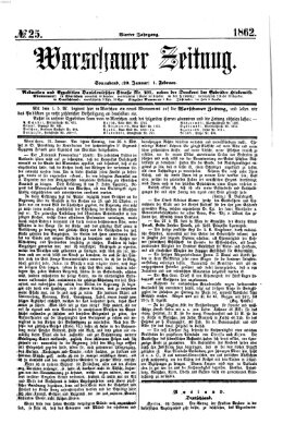 Warschauer Zeitung Samstag 1. Februar 1862