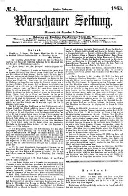 Warschauer Zeitung Mittwoch 7. Januar 1863