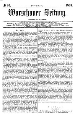 Warschauer Zeitung Samstag 14. Februar 1863