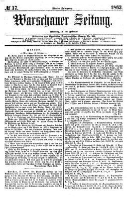 Warschauer Zeitung Montag 16. Februar 1863