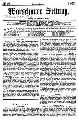 Warschauer Zeitung Montag 2. März 1863