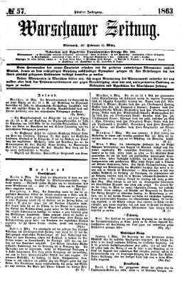 Warschauer Zeitung Mittwoch 11. März 1863