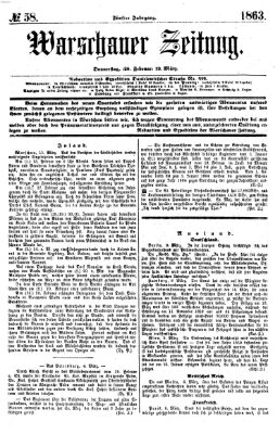 Warschauer Zeitung Donnerstag 12. März 1863