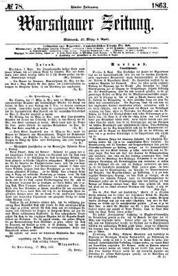 Warschauer Zeitung Mittwoch 8. April 1863