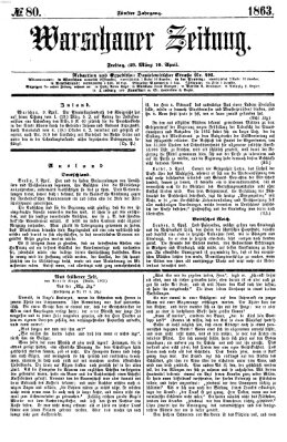 Warschauer Zeitung Freitag 10. April 1863