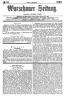 Warschauer Zeitung Samstag 11. April 1863