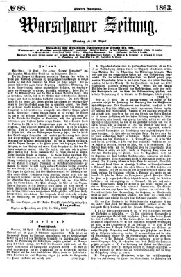 Warschauer Zeitung Montag 20. April 1863