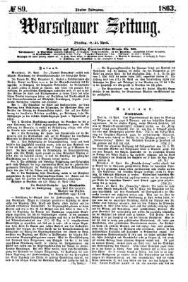 Warschauer Zeitung Dienstag 21. April 1863