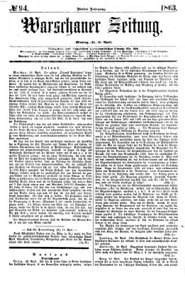 Warschauer Zeitung Montag 27. April 1863