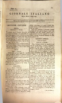 Giornale italiano Dienstag 15. März 1808