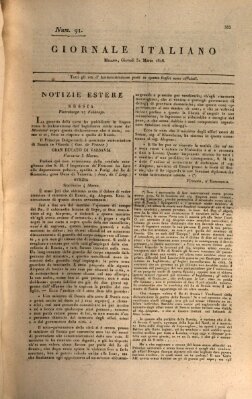 Giornale italiano Donnerstag 31. März 1808