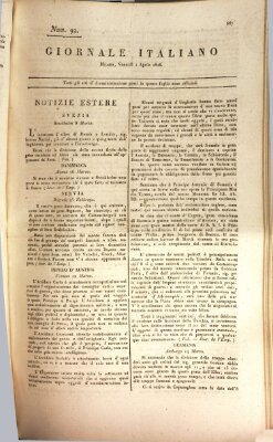 Giornale italiano Freitag 1. April 1808