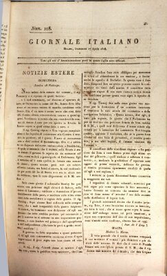 Giornale italiano Sonntag 17. April 1808