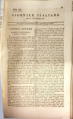 Giornale italiano Freitag 22. April 1808