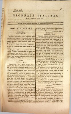 Giornale italiano Donnerstag 25. August 1808