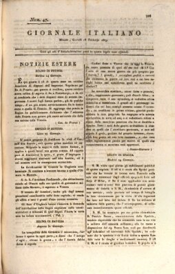 Giornale italiano Donnerstag 16. Februar 1809