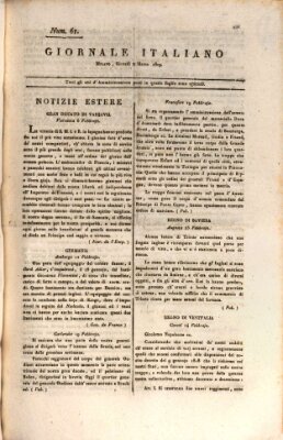 Giornale italiano Donnerstag 2. März 1809