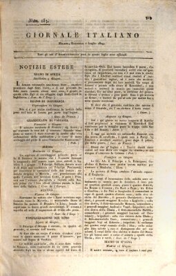 Giornale italiano Sonntag 2. Juli 1809