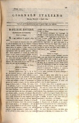 Giornale italiano Mittwoch 12. Juli 1809