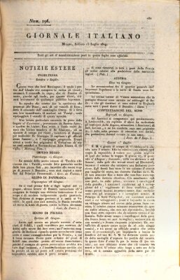 Giornale italiano Samstag 15. Juli 1809