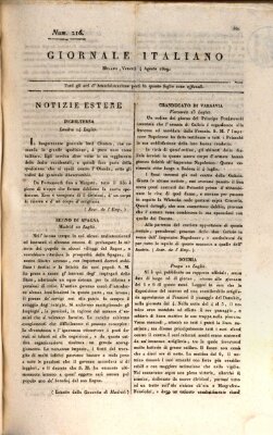 Giornale italiano Freitag 4. August 1809