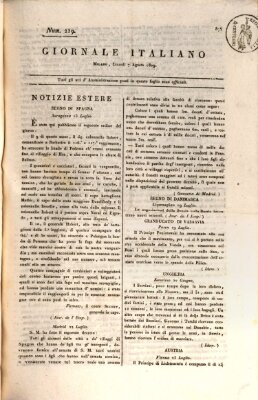 Giornale italiano Montag 7. August 1809